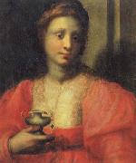 PULIGO, Domenico Portrait of a Woman Dressed as Mary Magdalen oil on canvas